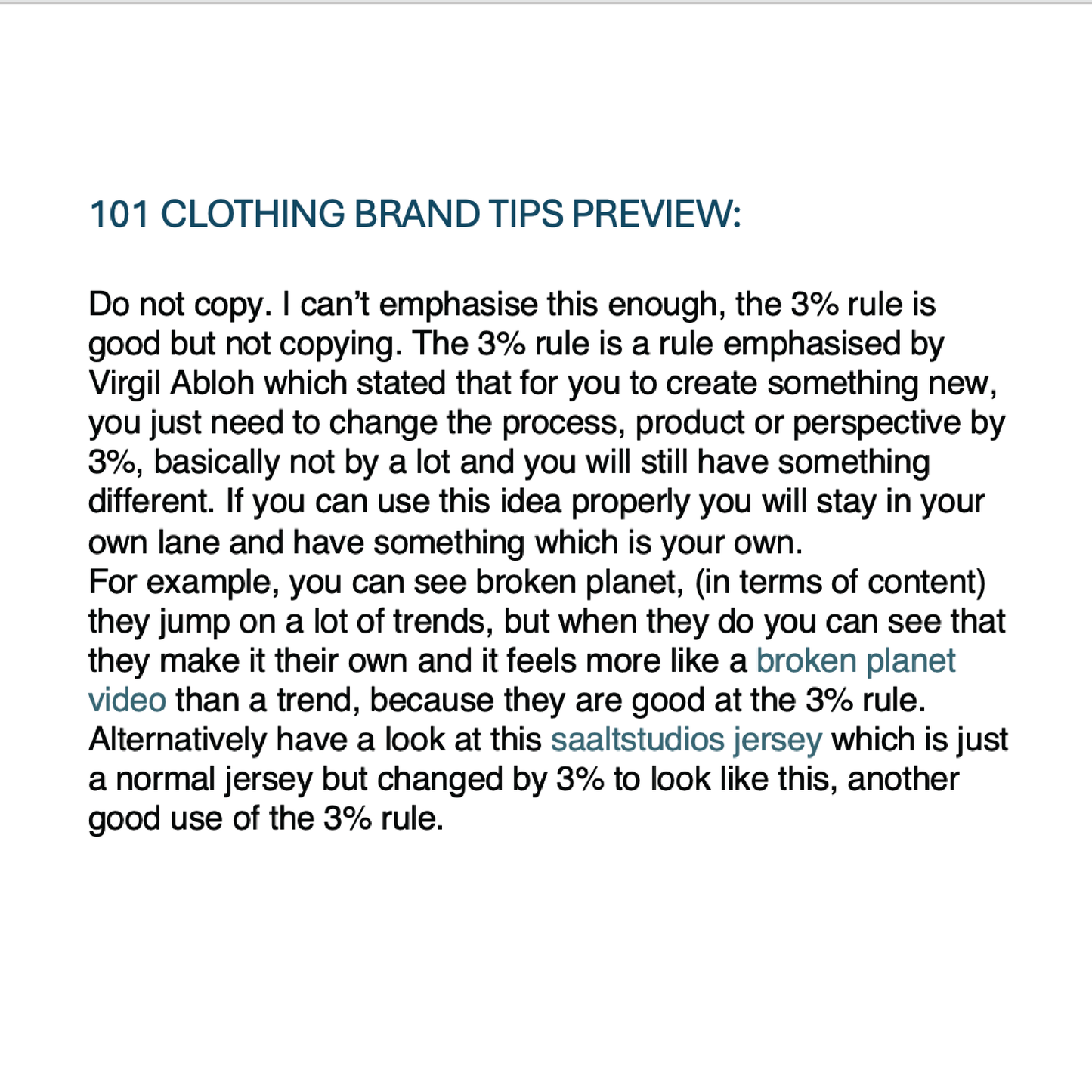 101 CLOTHING BRAND SECRETS