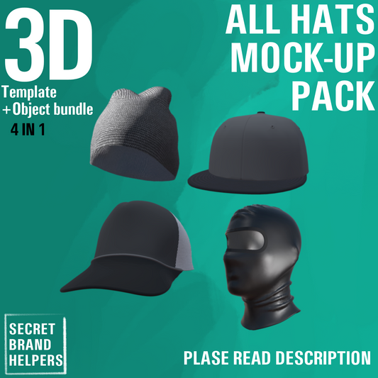 3D HATS MOCK-UP BUNDLE