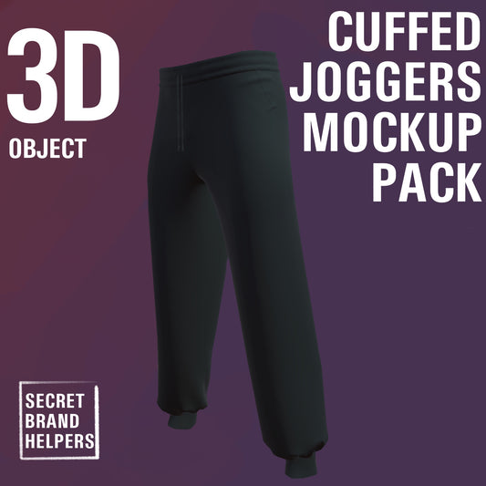 3D CUFFED JOGGERS MOCK-UP