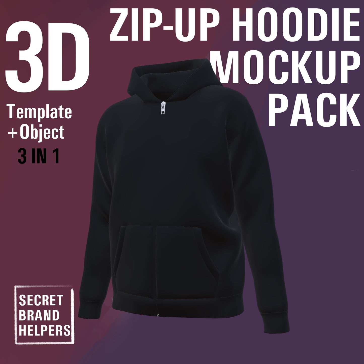 3D ZIP-UP MOCK-UP