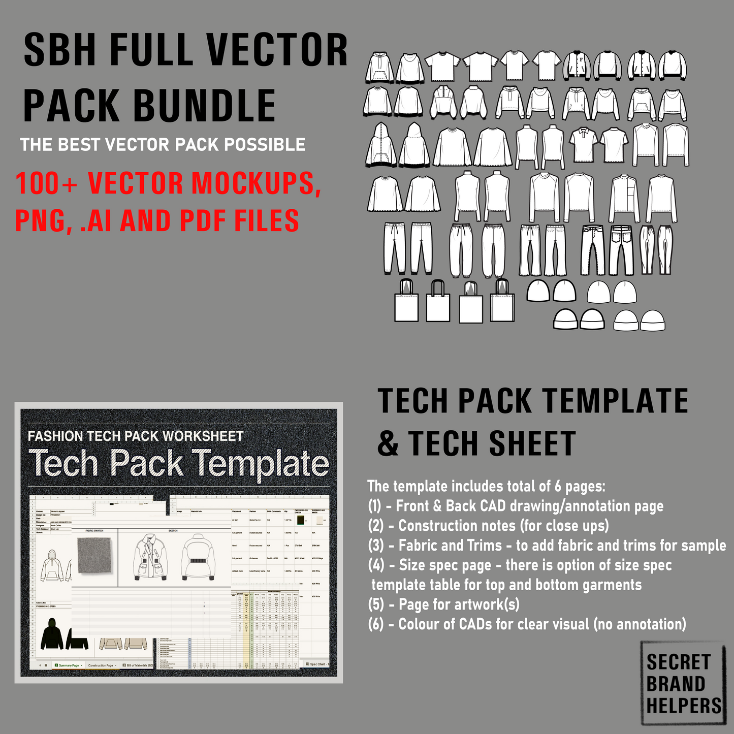 FULL VECTOR PACK & TECH PACK TEMPLATE